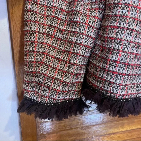 ESCADA Exclusive For Neiman Marcus Tweed Checked Jacket with Brown Trim Size 34 - Picture 7 of 11